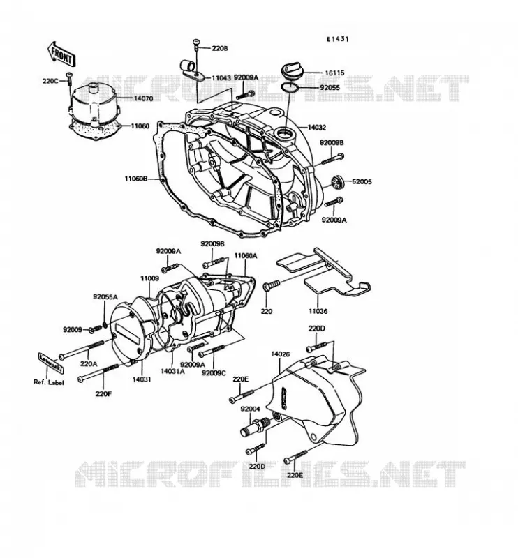 COUVERCLES MOTEUR Kawasaki MOTOS 305 1991 GPZ305 BELT DRIVE  EX305-B8