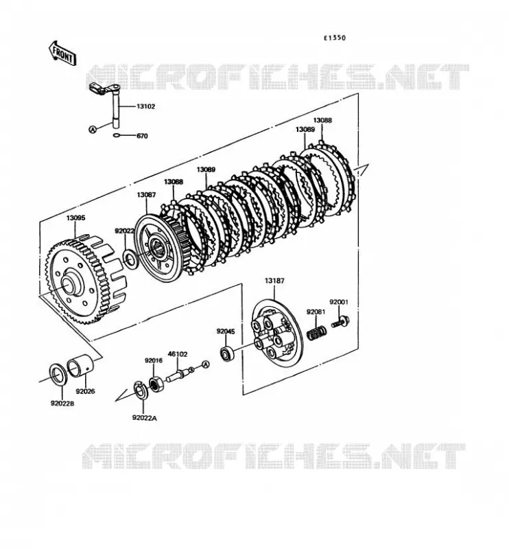 EMBRAYAGE Kawasaki MOTOS 305 1991 GPZ305 BELT DRIVE  EX305-B8