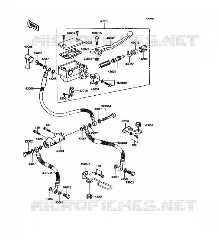 MAITRE CYLINDRE AV Kawasaki MOTOS 305 1991 GPZ305 BELT DRIVE  EX305-B8