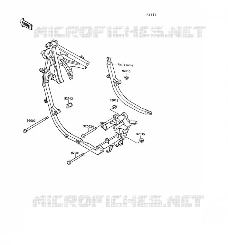 PIECE DE CADRE (COUVERTURE) Kawasaki MOTOS 400 1989 GPZ400S  EX400-A3