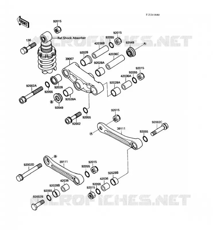 SUSPENSION ARRI&Egrave;RE Kawasaki MOTOS 500 1987 GPZ500S  EX500-A1
