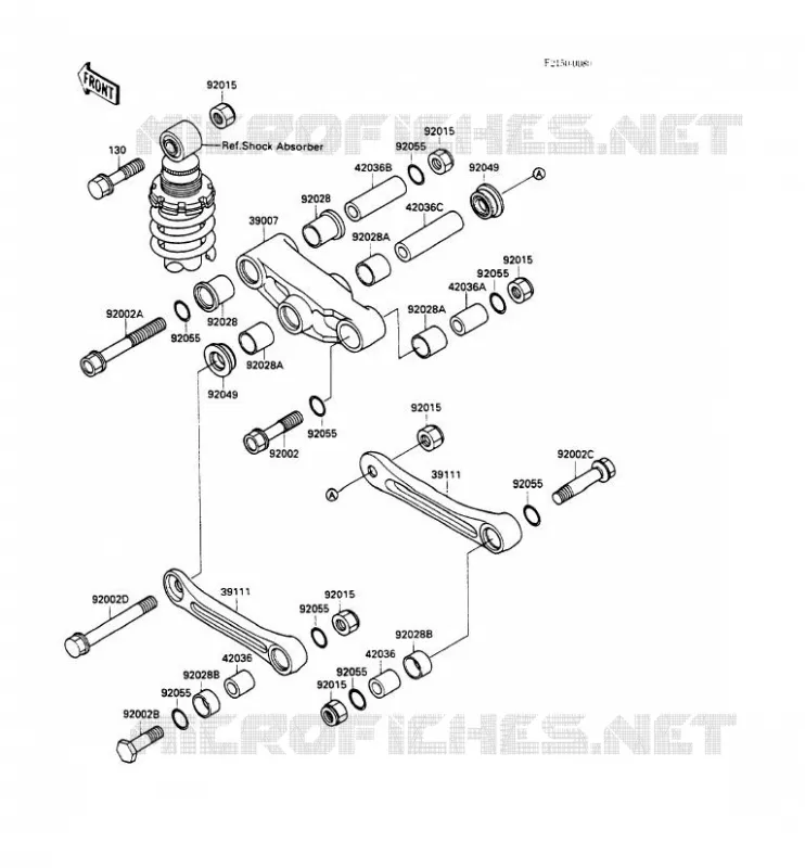 SUSPENSION Kawasaki MOTOS 500 1989 GPZ500S  EX500-A3