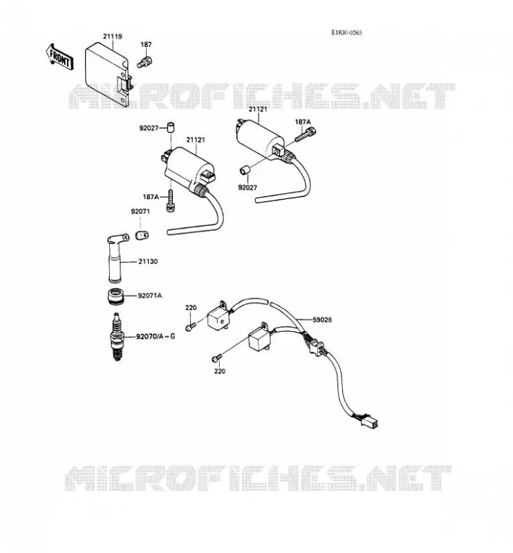 SYSTEME D&acute;ALLUMAGE Kawasaki MOTOS 500 1989 GPZ500S  EX500-A3