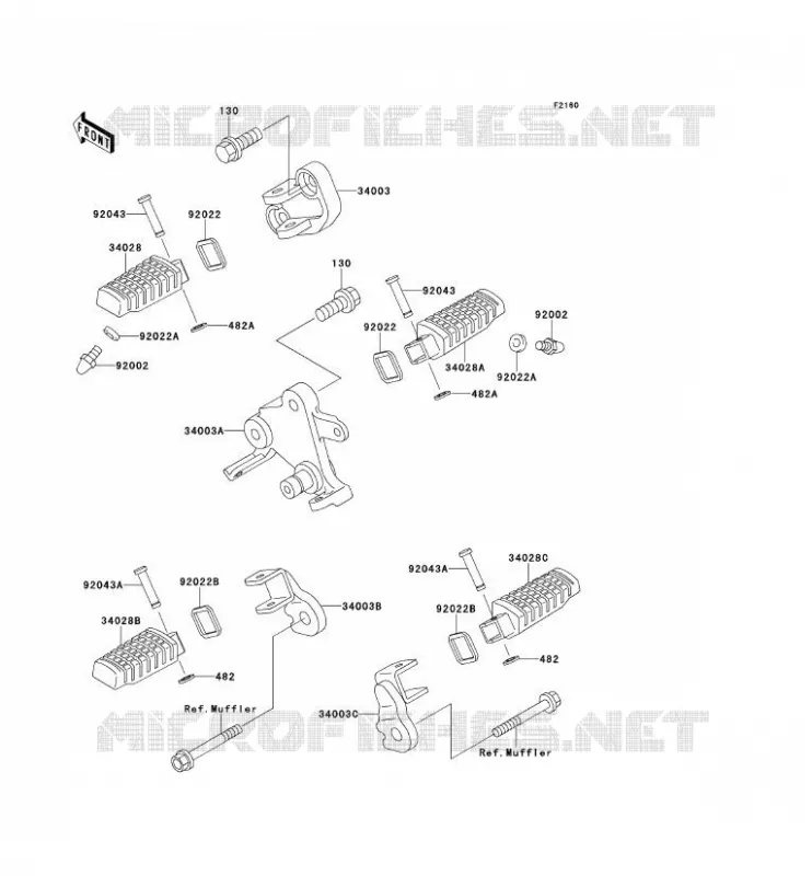 REPOSE PIED Kawasaki MOTOS 500 1991 GPZ500S  EX500-A5