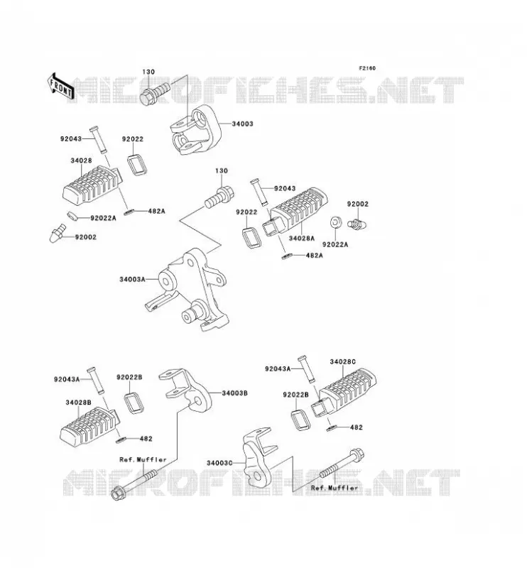 REPOSE PIED Kawasaki MOTOS 500 1993 GPZ500S  EX500-A7