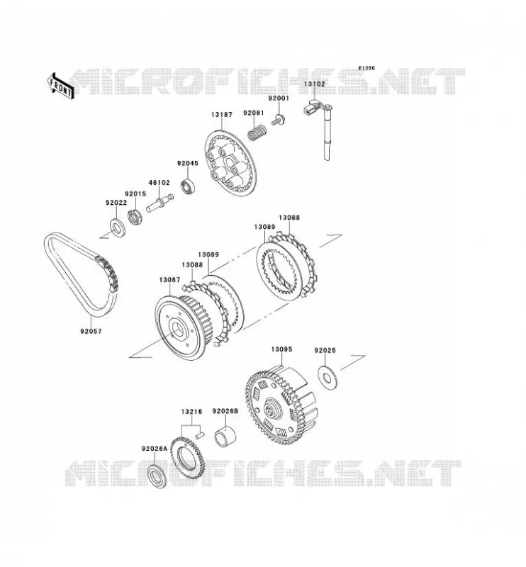 EMBRAYAGE Kawasaki MOTOS 500 1994 GPZ500S  EX500-D1