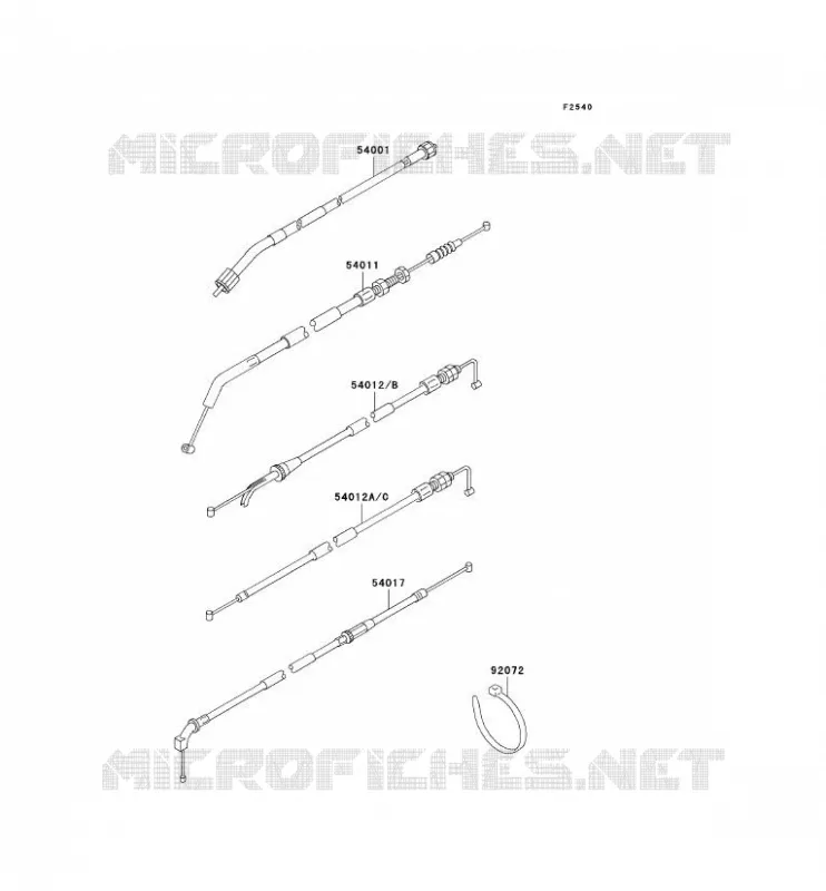 CABLES Kawasaki MOTOS 500 2003 GPZ500S  EX500-D10