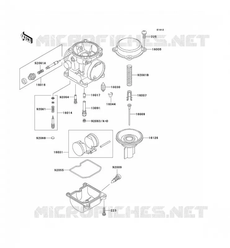 PI&Egrave;CES DE CARBURATEUR Kawasaki MOTOS 500 2004 GPZ500S  EX500-D11