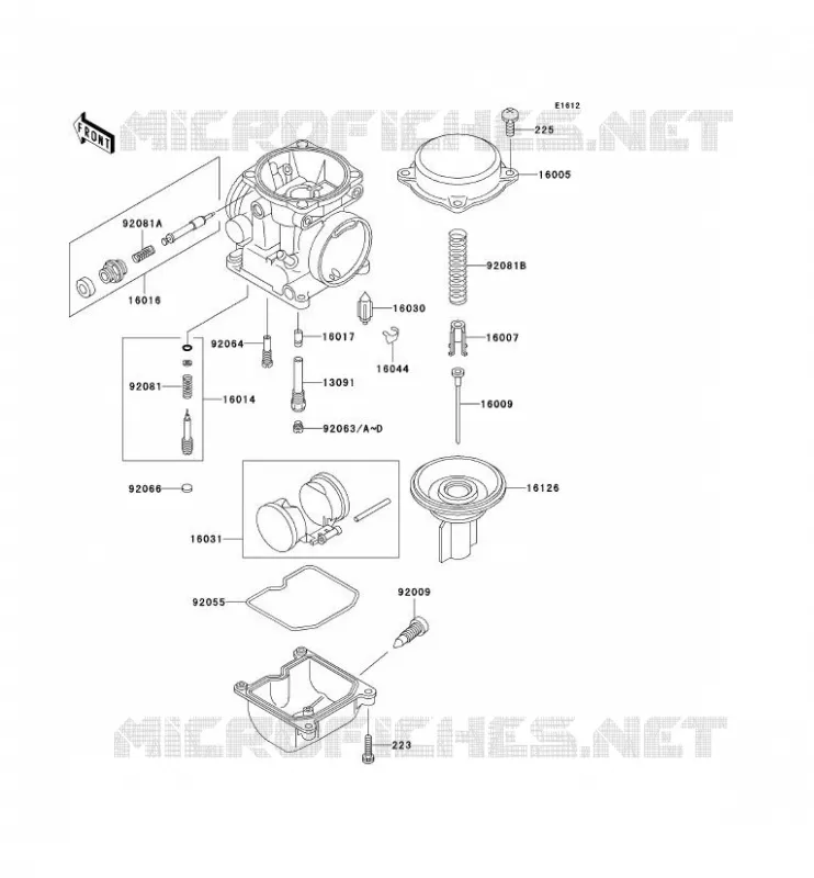 PI&Egrave;CES DE CARBURATEUR Kawasaki MOTOS 500 2005 GPZ500S  EX500-D12