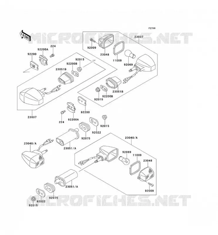 CLIGNOTANTS Kawasaki MOTOS 500 1995 GPZ500S  EX500-D2