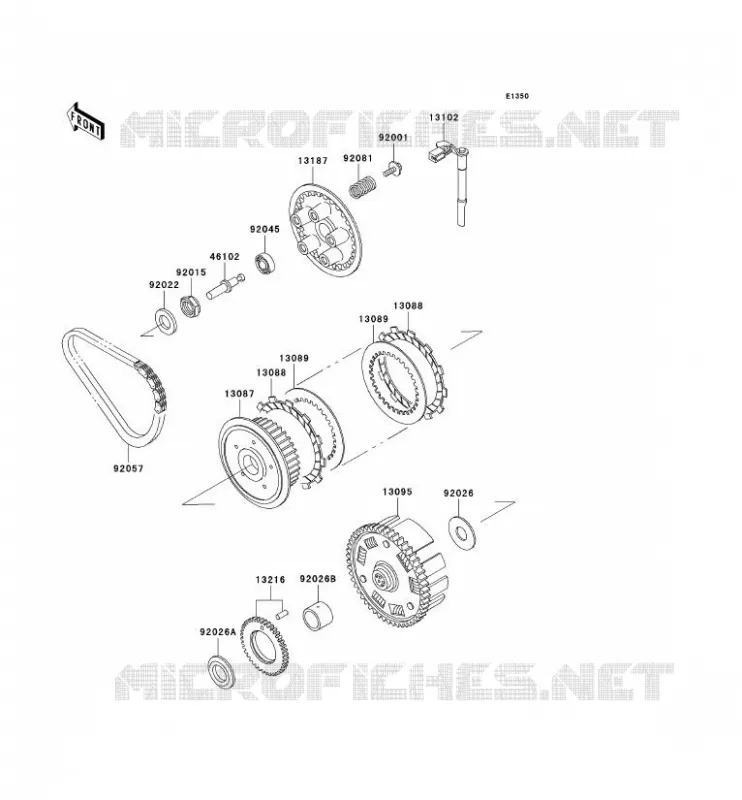 EMBRAYAGE Kawasaki MOTOS 500 1995 GPZ500S  EX500-D2