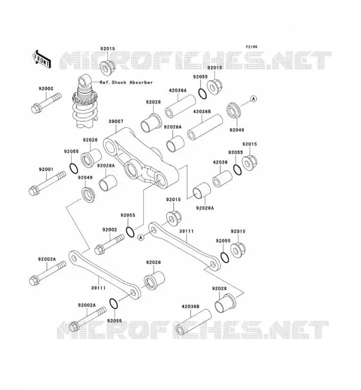 SUSPENSION ARRI&Egrave;RE Kawasaki MOTOS 500 1995 GPZ500S  EX500-D2