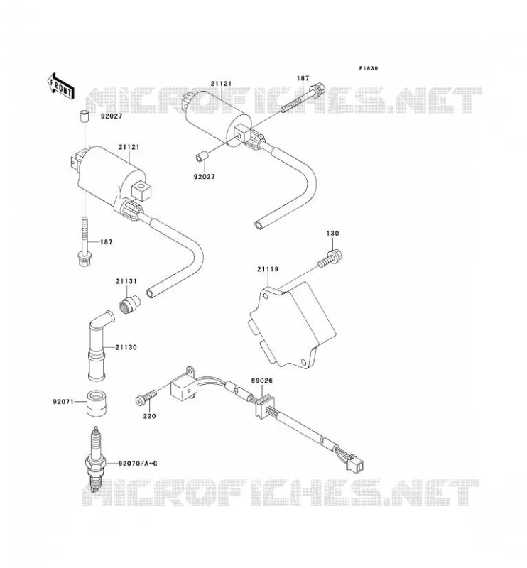 SYSTEME D&acute;ALLUMAGE Kawasaki MOTOS 500 1995 GPZ500S  EX500-D2