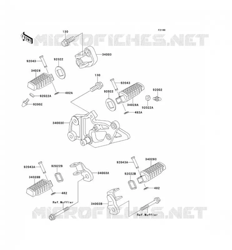 REPOSE PIED Kawasaki MOTOS 500 1996 GPZ500S  EX500-D3