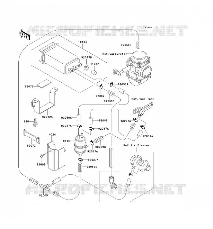 SYSTEME D'EVAPORATION CARBURANT Kawasaki MOTOS 500 1996 GPZ500S  EX500-D3