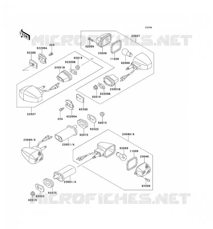 CLIGNOTANTS Kawasaki MOTOS 500 1998 GPZ500S  EX500-D5