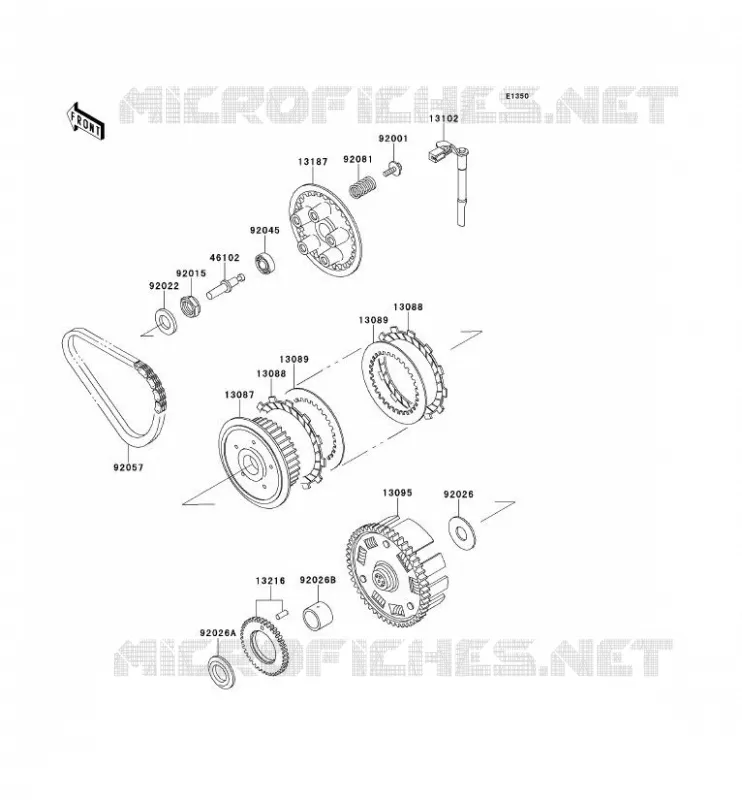 EMBRAYAGE Kawasaki MOTOS 500 1998 GPZ500S  EX500-D5