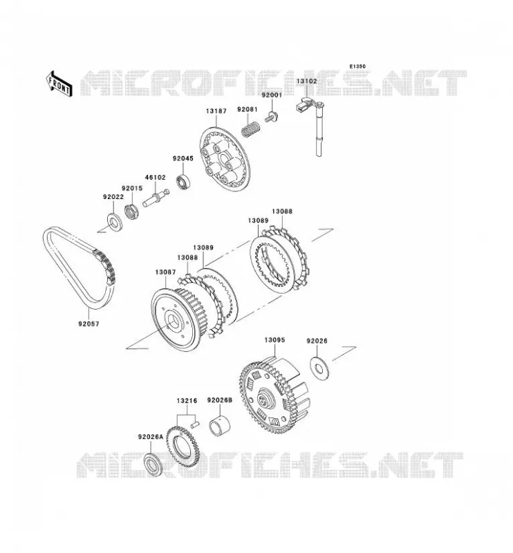 EMBRAYAGE Kawasaki MOTOS 500 1998 GPZ500S  EX500-D5