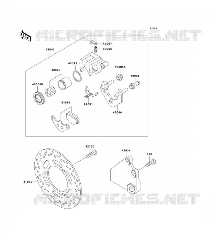 FREIN ARRIERE Kawasaki MOTOS 500 1998 GPZ500S  EX500-D5