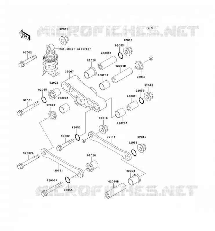 SUSPENSION ARRI&Egrave;RE Kawasaki MOTOS 500 2006 GPZ500S  EX500D6F