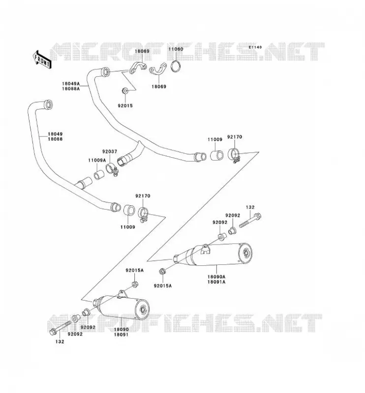 &Eacute;CHAPPEMENT Kawasaki MOTOS 500 2006 GPZ500S  EX500D6F