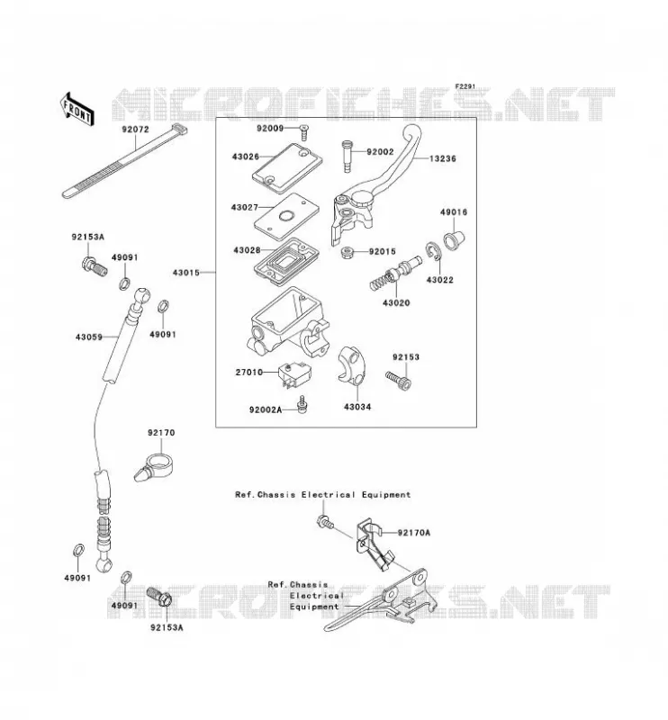 MAITRE CYLINDRE AV Kawasaki MOTOS 500 2006 GPZ500S  EX500D6F