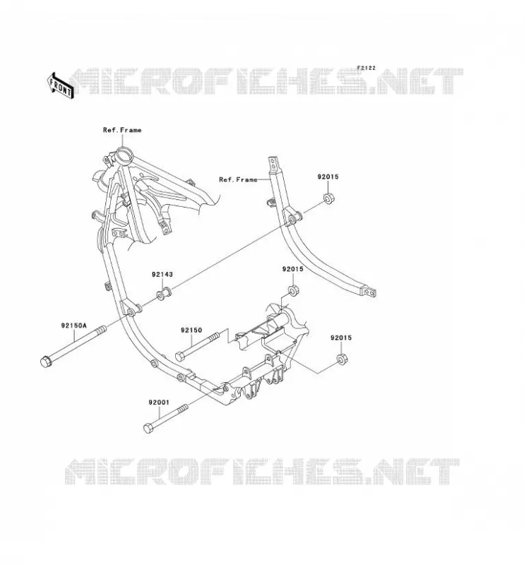 SUPPORT MOTEUR Kawasaki MOTOS 500 2006 GPZ500S  EX500D6F