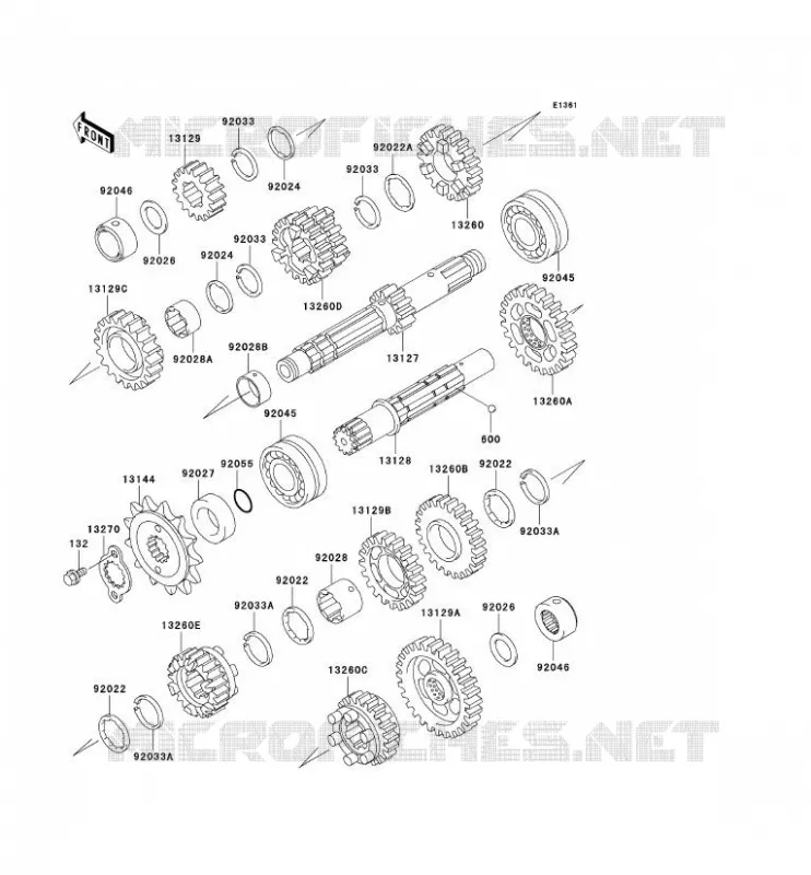 TRANSMISSION Kawasaki MOTOS 500 2006 GPZ500S  EX500D6F