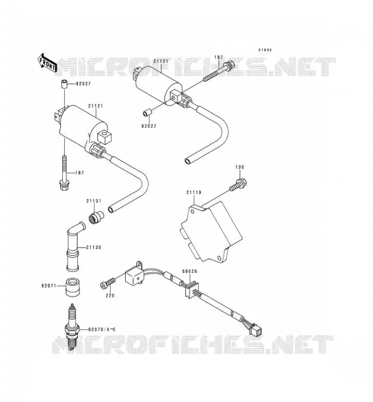 SYSTEME D&acute;ALLUMAGE Kawasaki MOTOS 500 2000 GPZ500S  EX500-D7