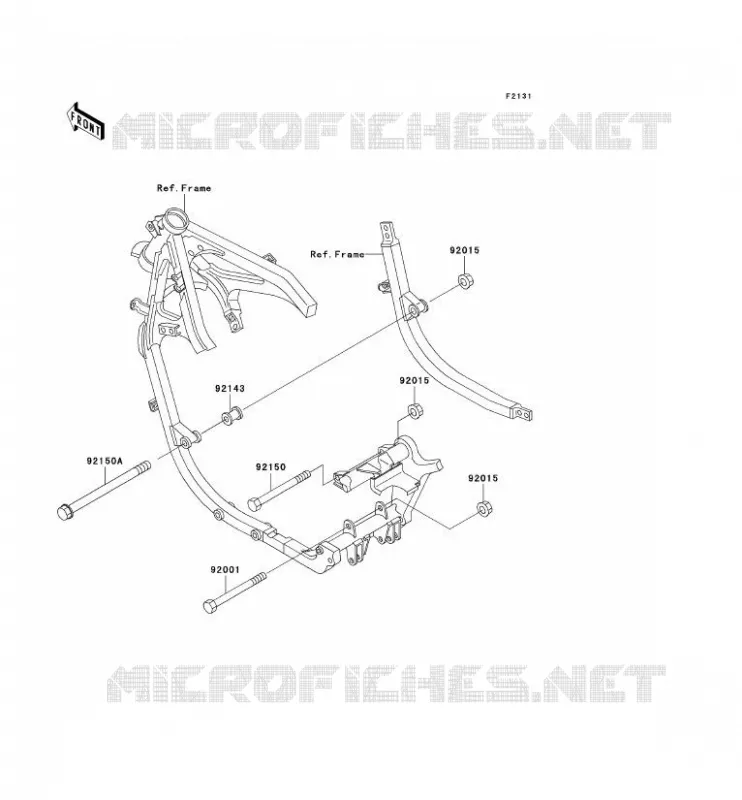 PIECE DE CADRE (COUVERTURE) Kawasaki MOTOS 500 2000 GPZ500S  EX500-D7