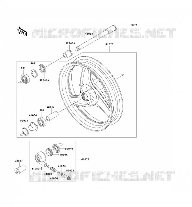 ROUE AVANT Kawasaki MOTOS 500 2000 GPZ500S  EX500-D7