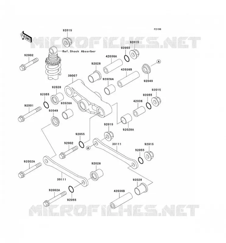 SUSPENSION ARRI&Egrave;RE Kawasaki MOTOS 500 2000 GPZ500S  EX500-D7