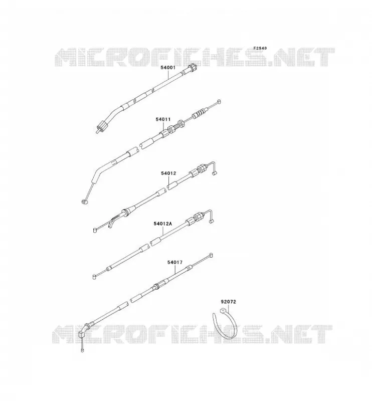 CABLES Kawasaki MOTOS 500 2007 GPZ500S  EX500D7F