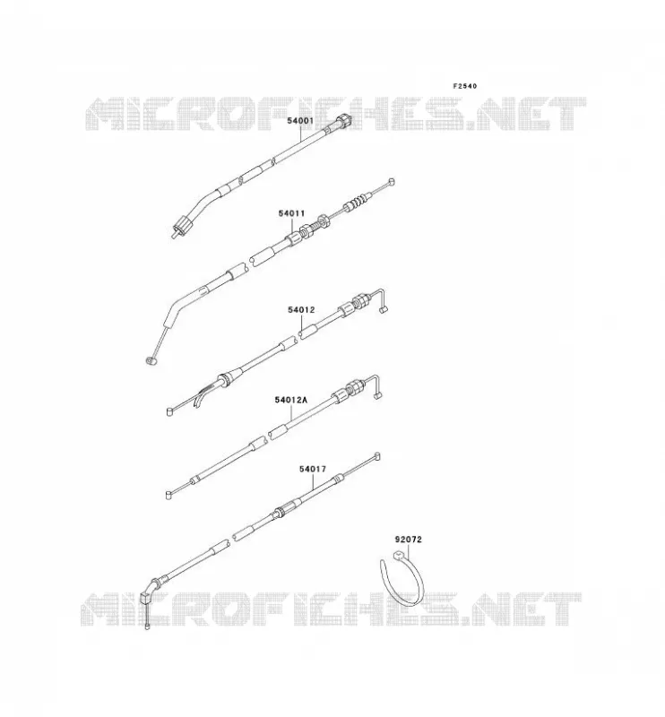 CABLES Kawasaki MOTOS 500 2007 GPZ500S  EX500D7F