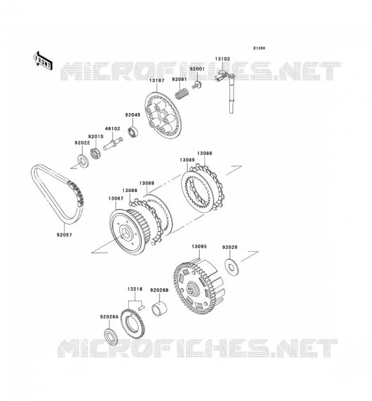 EMBRAYAGE Kawasaki MOTOS 500 2007 GPZ500S  EX500D7F