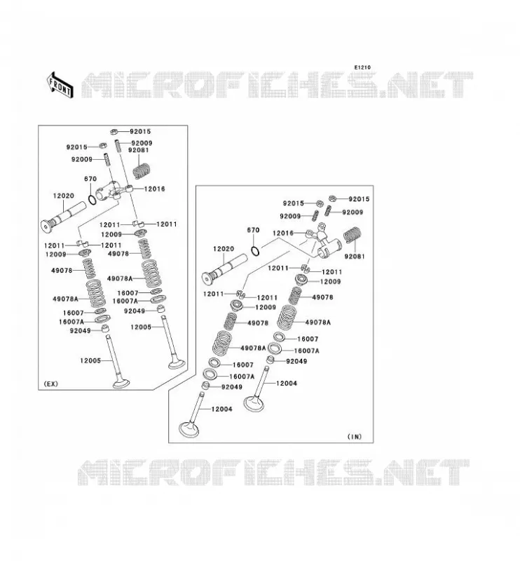 SOUPAPE Kawasaki MOTOS 500 2007 GPZ500S  EX500D7F