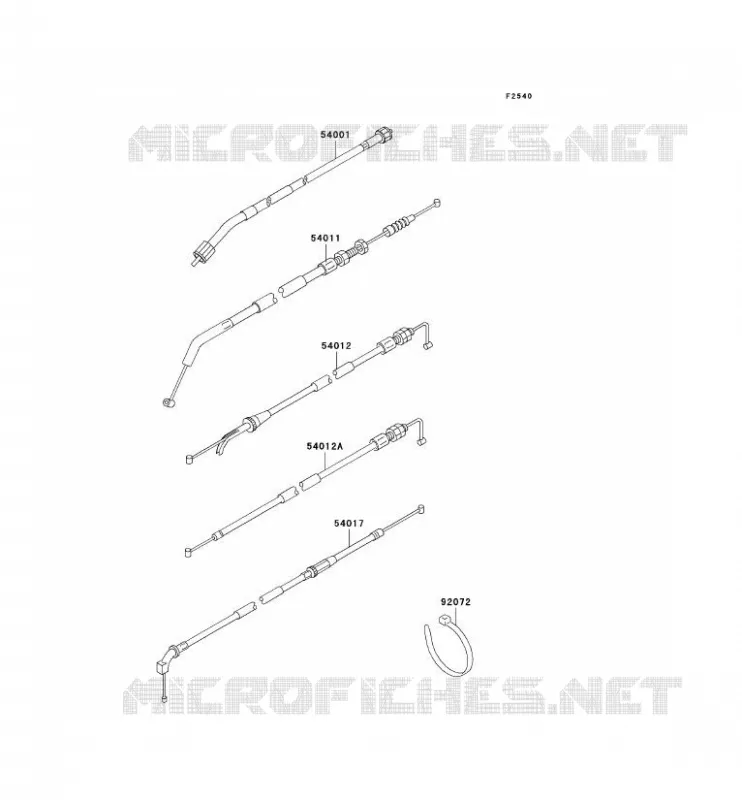 CABLES Kawasaki MOTOS 500 2001 GPZ500S  EX500-D8