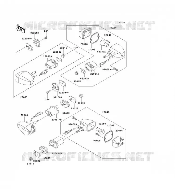 CLIGNOTANTS Kawasaki MOTOS 500 2002 GPZ500S  EX500-D9