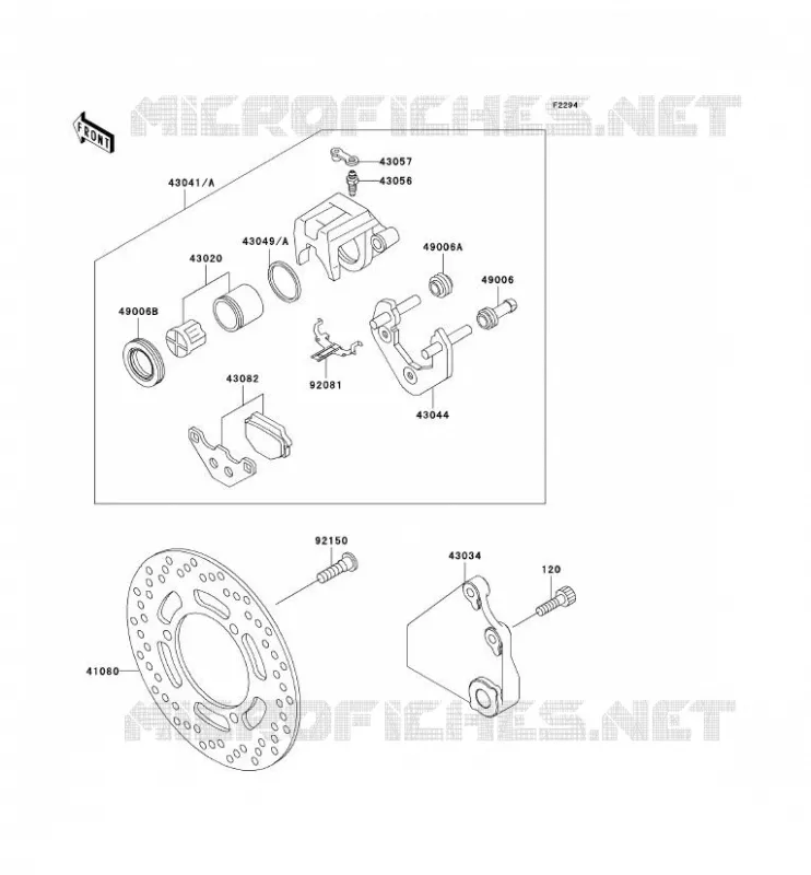 FREIN ARRIERE Kawasaki MOTOS 500 2002 GPZ500S  EX500-D9
