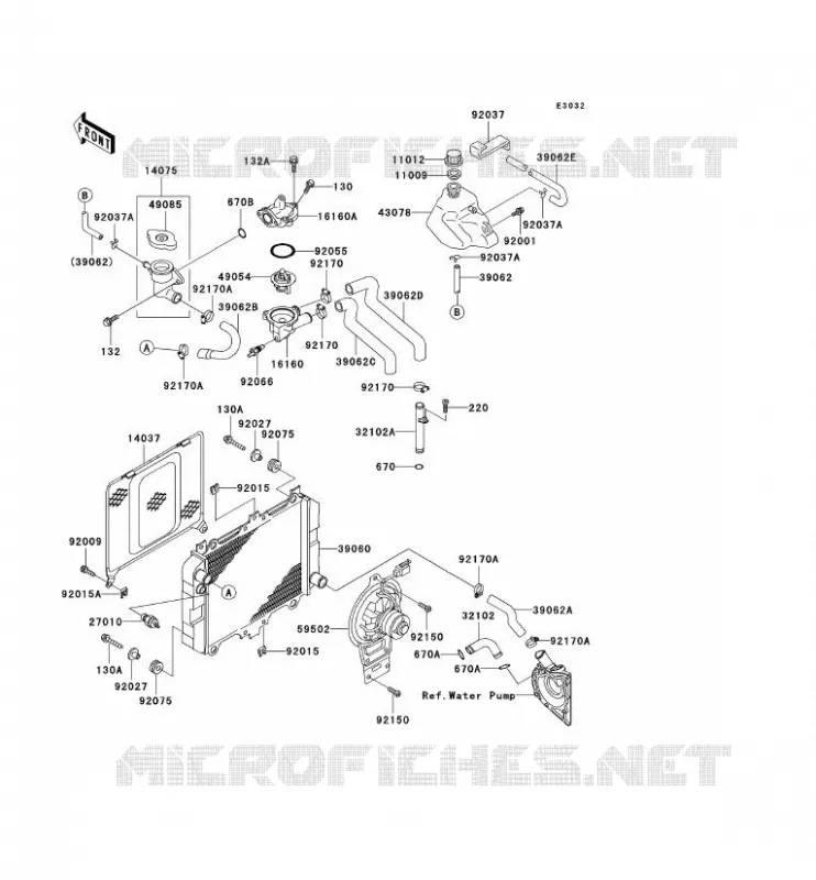 RADIATEUR Kawasaki MOTOS 500 2002 GPZ500S  EX500-D9