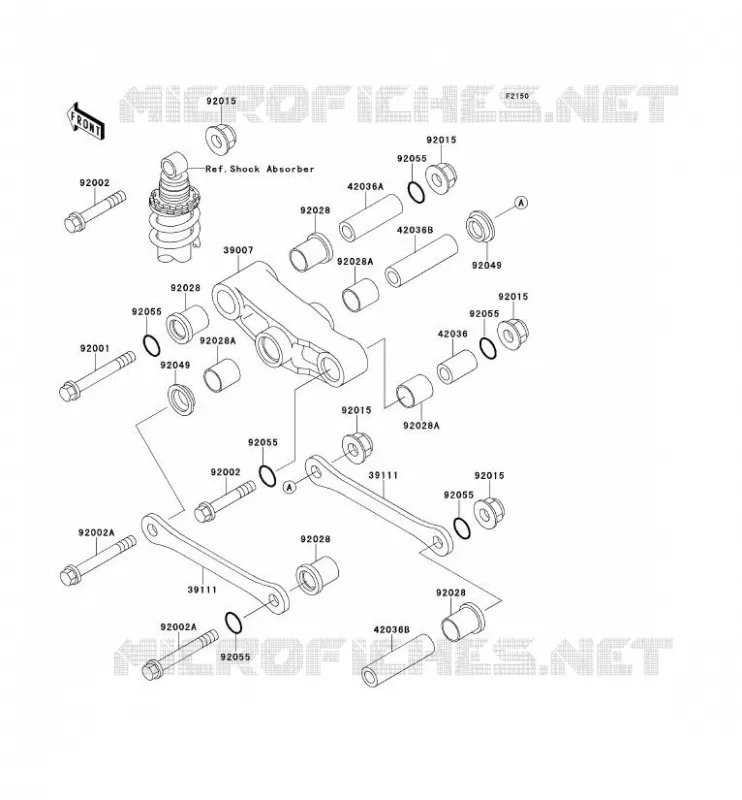 SUSPENSION Kawasaki MOTOS 500 1994 GPZ500S  EX500-E1