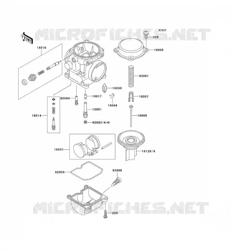 PI&Egrave;CES DE CARBURATEUR Kawasaki MOTOS 500 2003 GPZ500S  EX500-E10