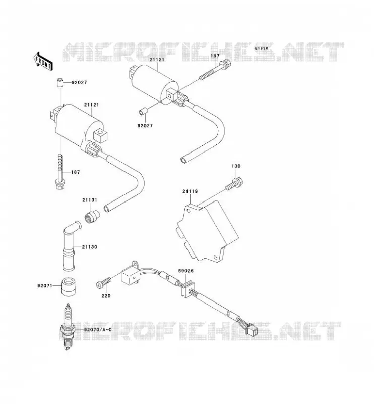 SYSTEME D&acute;ALLUMAGE Kawasaki MOTOS 500 2003 GPZ500S  EX500-E10