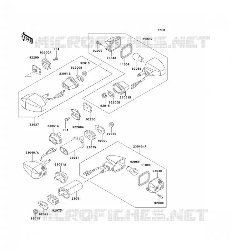 CLIGNOTANTS Kawasaki MOTOS 500 1996 GPZ500S  EX500-E3