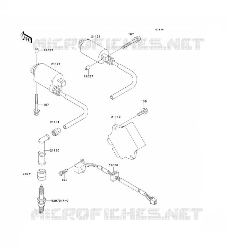SYSTEME D&acute;ALLUMAGE Kawasaki MOTOS 500 1996 GPZ500S  EX500-E3