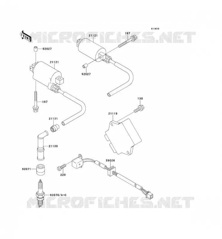 SYSTEME D&acute;ALLUMAGE Kawasaki MOTOS 500 1996 GPZ500S  EX500-E3
