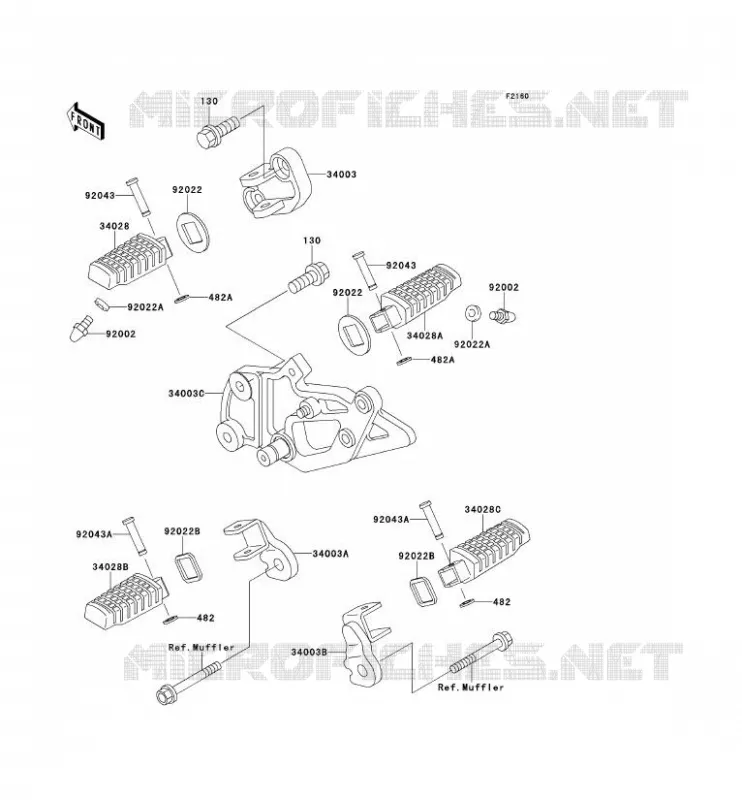 REPOSE PIED Kawasaki MOTOS 500 1997 GPZ500S  EX500-E4