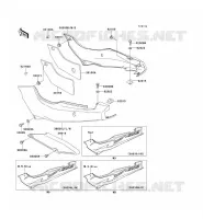 CACHE LAT&Eacute;RAL/GARDE CHAINE pour Kawasaki GPZ500S 1997