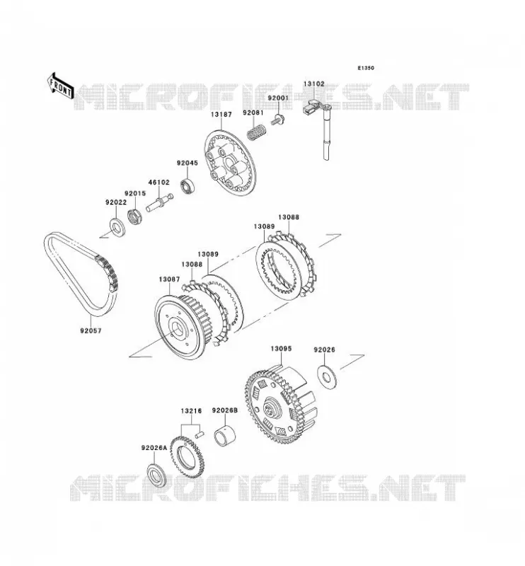 EMBRAYAGE Kawasaki MOTOS 500 1998 GPZ500S  EX500-E5