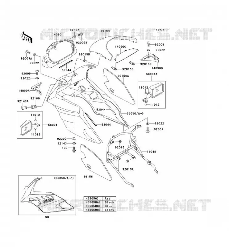 CARENAGE Kawasaki MOTOS 500 1999 GPZ500S  EX500-E6